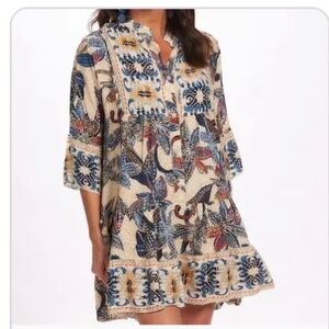 Patchington, 3/4 Sleeve Button Down Dress, OS